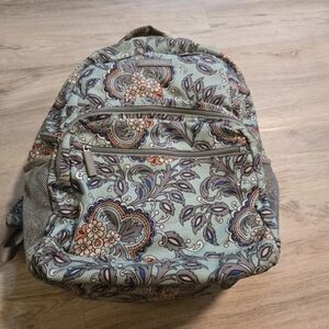 Vera Bradley Teal Paisley Backpack Blue